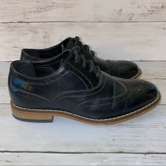 STACY ADAMS Boy’s Wingtip Dress Shoes Sz 12 - Picture 2 of 9
